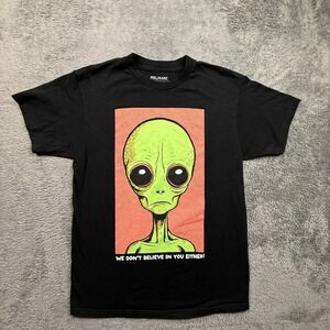 MelMarc Alien Graphic Tee We Don't Believe In You Either Black T-Shirt M